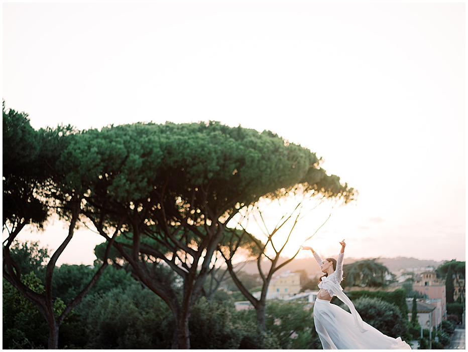 elopement in rome, italy wedding, elopement planner FGEvents private rooftop in rome at villa clara