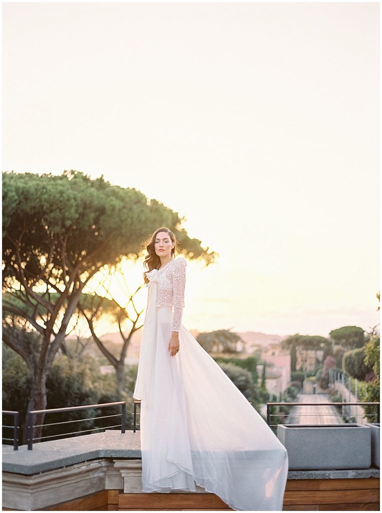 elopement in rome, italy wedding, elopement planner FGEvents private rooftop in rome at villa clara