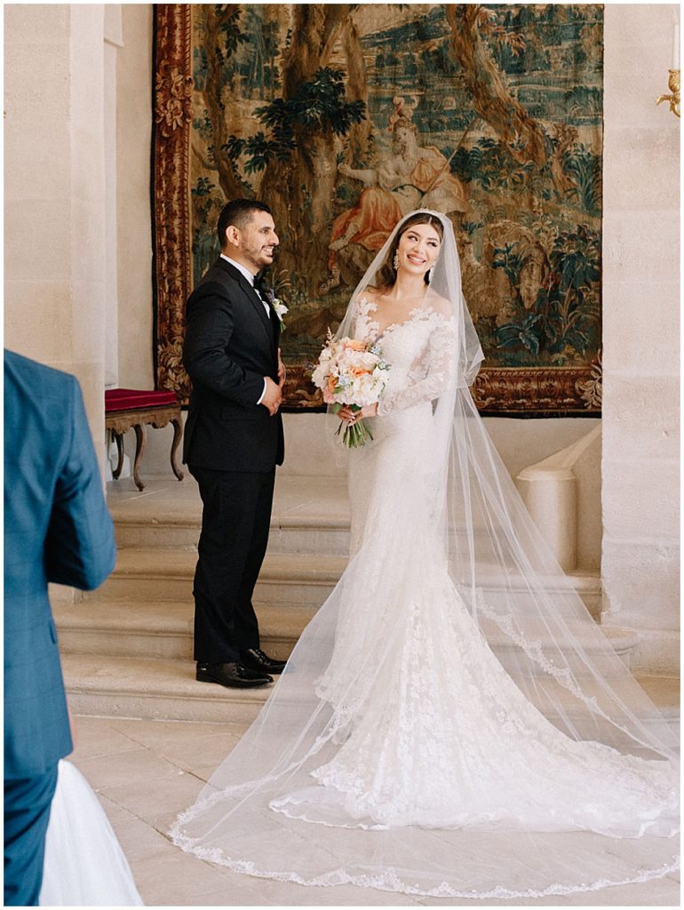 wedding officiant and ceremony at Chateau de Villette in Paris, France