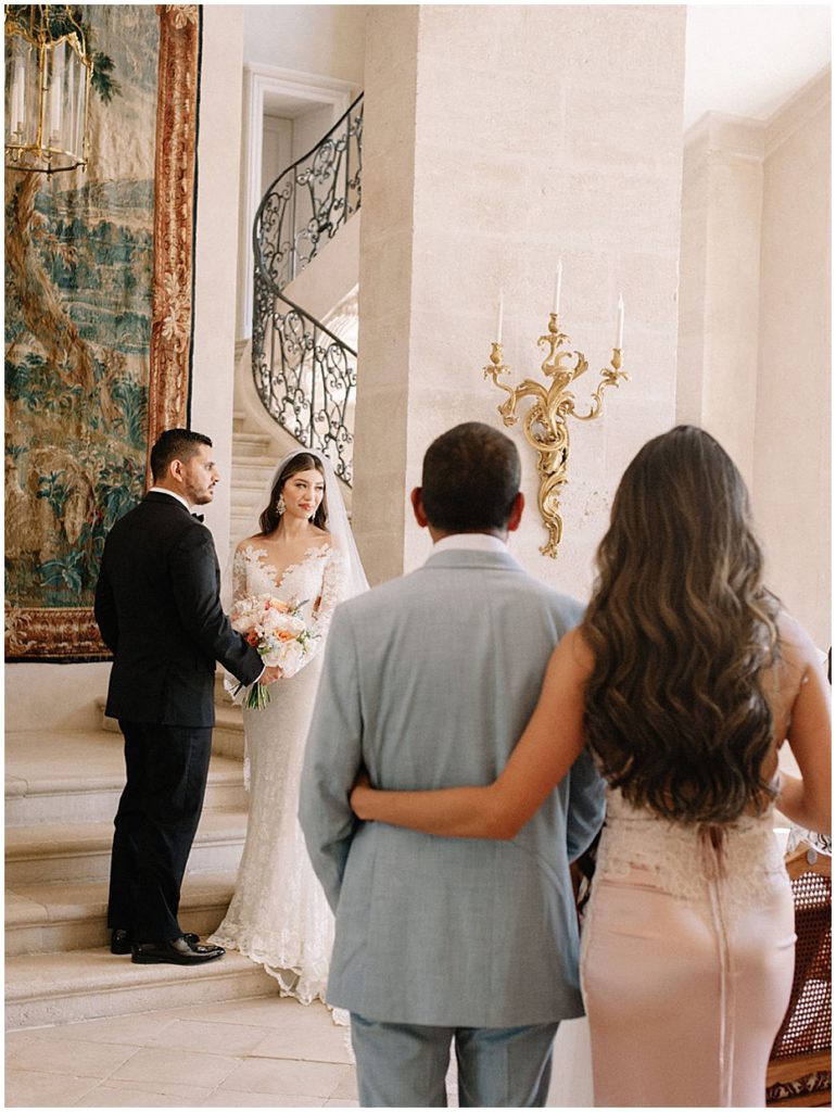 wedding ceremony at Chateau de Villette in Paris, France