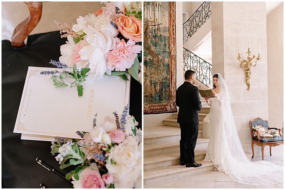 wedding ceremony at Chateau de Villette in Paris, France